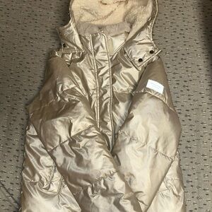 Abercrombie Kids Gold Puffer Jacket with Hood (Used Once)